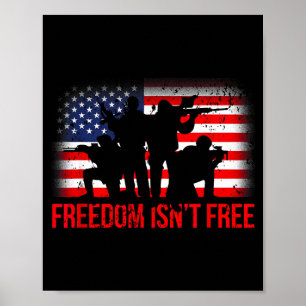 Usa 4th of july for men freedom is not a veteran poster
