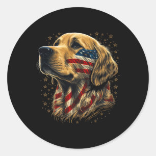 Usa 4th Of July Goldie Patriotic American Golden R Classic Round Sticker