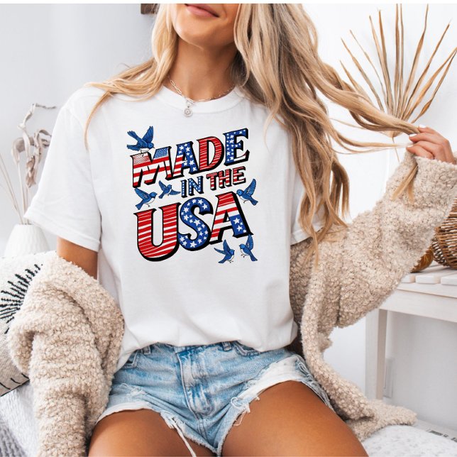 USA 4th of July Shirt, Patriotic Gift for Her  T-Shirt (Creator Uploaded)