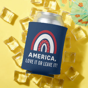 USA 4th Of July Stylish Patriotic American Rainbow Can Cooler