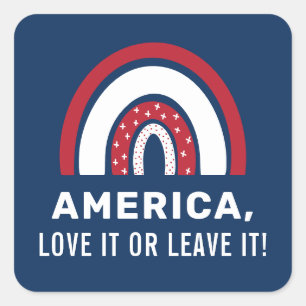 USA 4th Of July Stylish Patriotic American Rainbow Square Sticker