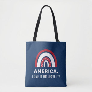 USA 4th Of July Stylish Patriotic American Rainbow Tote Bag
