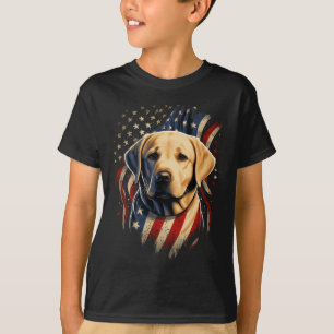 Usa 4th Of July Yellow Patriotic American Labrador T-Shirt