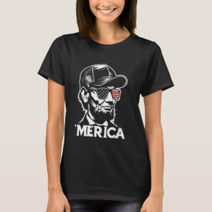USA Abraham Lincoln 'Merica 4th of July Funny Patr T-Shirt