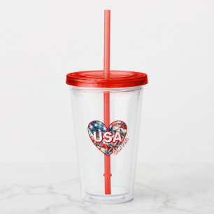 USA Add Name Acrylic Tumbler