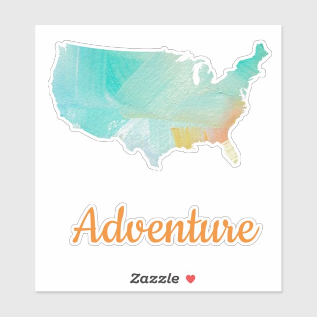 USA Adventure Map Design Sticker (Sheet)