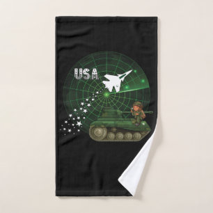 USA Air Force, Radar, Jet, Army,Tank, Soldier Bath Towel Set