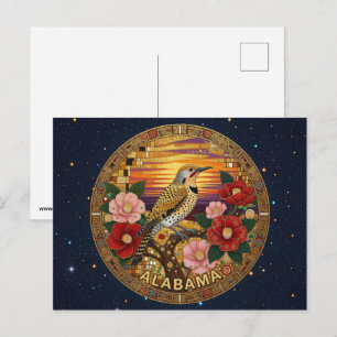 USA Alabama state symbols Postcard