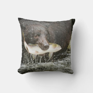 USA, Alaska, Anan Creek. Close-Up Of Black Bear Cushion