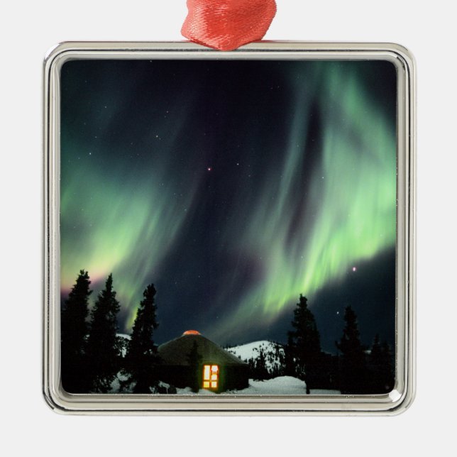 USA, Alaska, Chena Hot Springs. Aurora Metal Tree Decoration (Front)