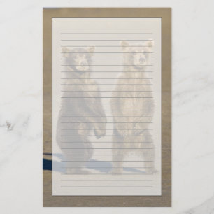 USA. Alaska. Coastal Brown Bear cubs Stationery