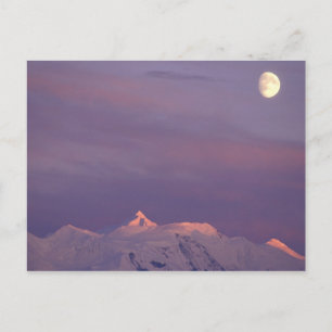 USA, Alaska, Denali NP. Moon over the Postcard