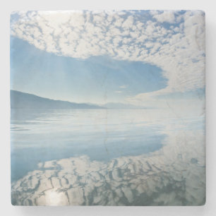 USA, Alaska, Freshwater Bay. Clouds Reflected Stone Coaster