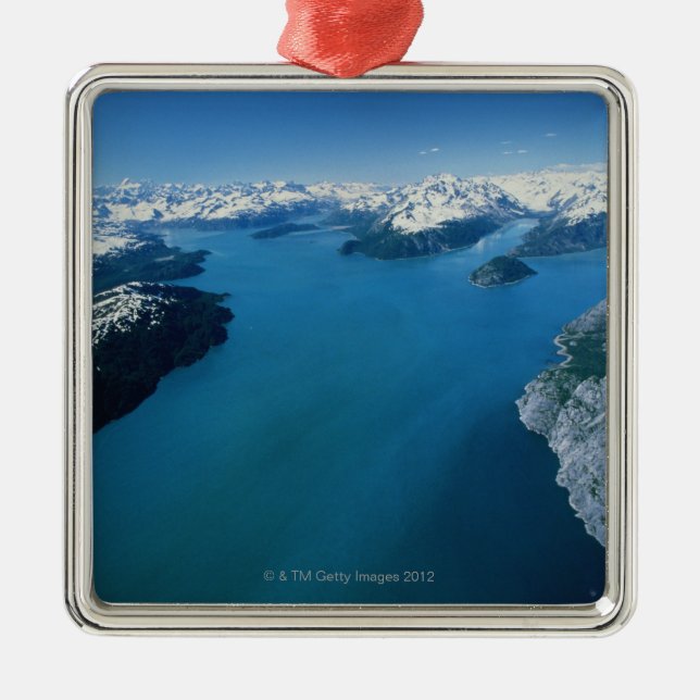 USA,Alaska,Glacier Bay National Park,aerial view Metal Tree Decoration (Front)