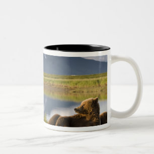 USA, Alaska, Katmai National Park, Brown Bears Two-Tone Coffee Mug
