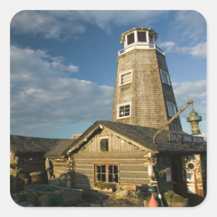 USA, ALASKA, KENAI PENINSULA, HOMER: Homer Spit Square Sticker