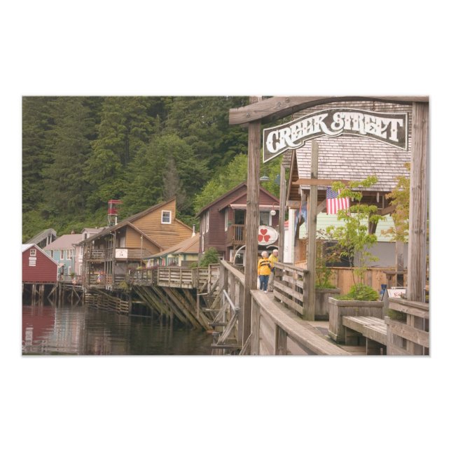 USA, Alaska, Ketchikan, Creek Street, downtown Photo Print (Front)