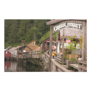 USA, Alaska, Ketchikan, Creek Street, downtown Photo Print