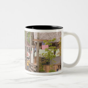 USA, Alaska, Ketchikan, Creek Street, downtown Two-Tone Coffee Mug