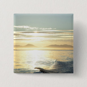 USA, Alaska, Southeast near Ketchikan, sunset. 15 Cm Square Badge
