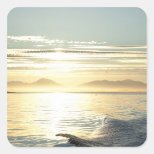 USA, Alaska, Southeast near Ketchikan, sunset. Square Sticker