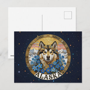 USA Alaska state symbols Postcard