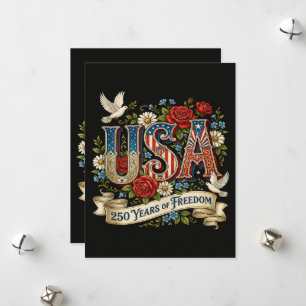 USA America 1776-2026 250 Years Freedom Holiday Card