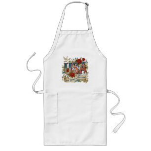 USA America 1776-2026 250 Years Freedom Long Apron