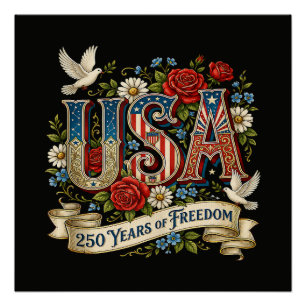 USA America 1776-2026 250 Years Freedom Poster