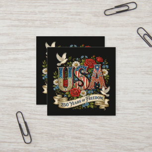 USA America 1776-2026 250 Years Freedom Square Business Card