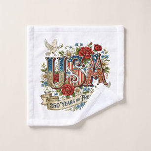 USA America 1776-2026 250 Years Freedom Wash Cloth