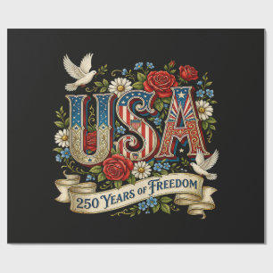 USA America 1776-2026 250 Years Freedom Wrapping Paper