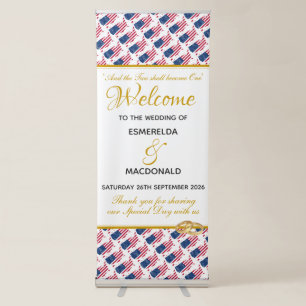 USA AMERICA Christian Wedding Celebration Custom Retractable Banner