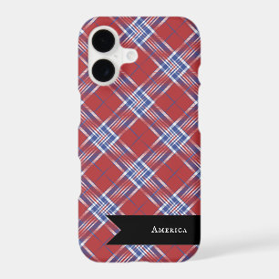 USA America Colours Plaid Tartan Red White Blue