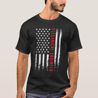 USA America Flag Electrical Engineer Electrician 4 T-Shirt