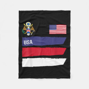 Usa America Flag Football Soccer Fan Men Women Kid Fleece Blanket