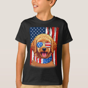 Usa America Flag Goldendoodle Dog 4th Of July Patr T-Shirt