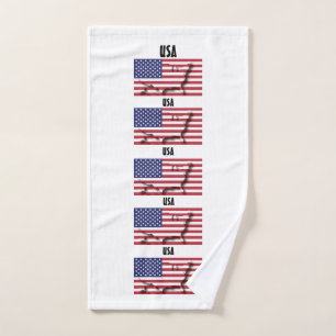 USA AMERICA FLAG Personalised 5 Photo Hand Towel
