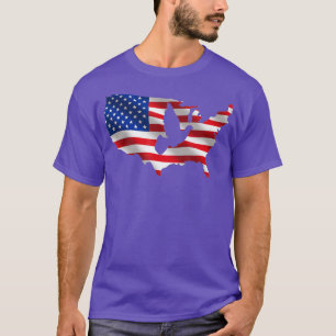 USA America Flag Pigeon Animals Dovecote Race T-Shirt