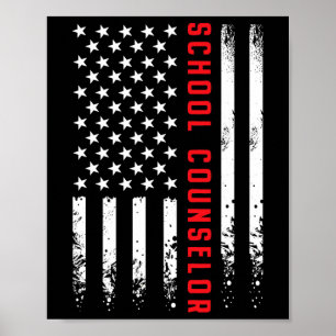 Usa America Flag School Counsellor Guidance 4th Of Poster