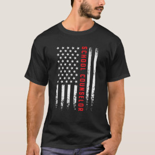 USA America Flag School Counsellor Guidance 4th of T-Shirt