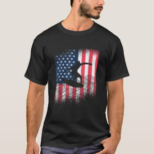 USA America Flag Skimboarder Surfing Surfer T-Shirt