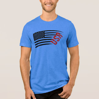 USA, America Flag Tri-Blend Shirt