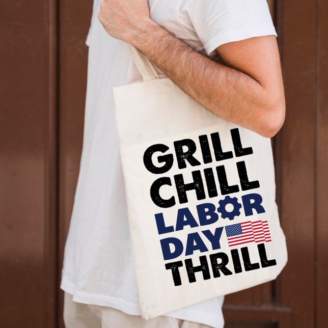 Usa America Grill Chill Labour Day Thrill BBQ Part Tote Bag (Creator Uploaded)