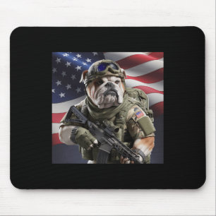 Usa America Patriot Bull Dog As Commando  Mouse Mat