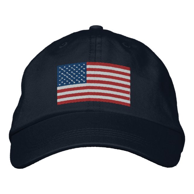 USA America Patriotic Embroidered Hat (Front)