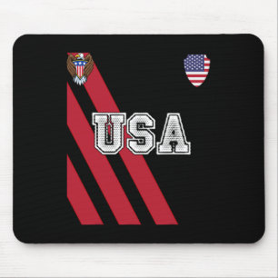 Usa America Soccer Jersey Red Blue Football Ball T Mouse Mat