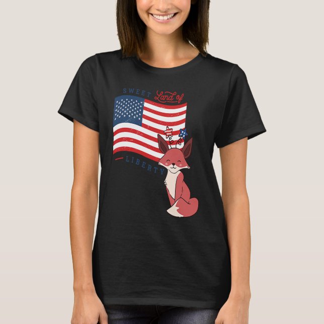 USA America Sweet land liberty animals T-Shirt (Front)