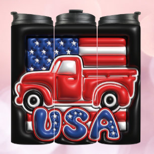 USA America trucj 3d Inflated Effect Tumbler