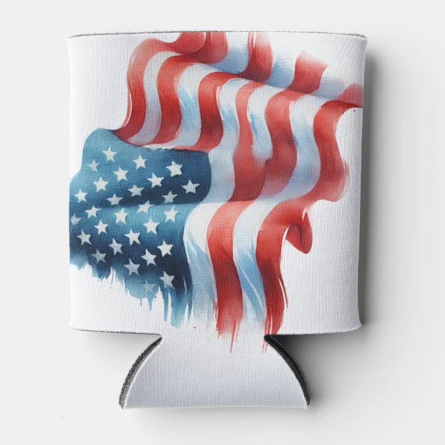 USA Americal Flag Stars & Stripes Can Cooler (Front)